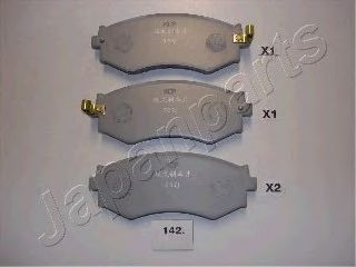 JAPANPARTS NISSAN гальмівні колодки передн.Primera  арт. PA142AF