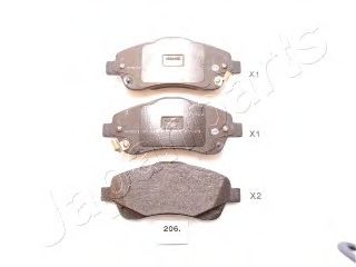 JAPANPARTS TOYOTA гальмівні колодки передн.Avensis 03- ABE арт. PA206AF