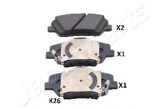 JAPANPARTS KIA колодки гальмівні передні Ceed 13-, Carens 1,7CRDi 13- BREMBO арт. PAK26AF