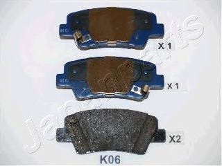 JAPANPARTS KIA гальмівні колодки задн.Carens,Ceed,Soul,Hyundai i10,20,30,40,Tucson BLUEPRINT арт. PPK06AF