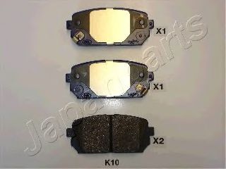 JAPANPARTS KIA гальмівні колодки задн.Carens 06- ABS арт. PPK10AF