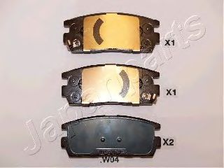 JAPANPARTS CHEVROLET колодки гальмівні задні дискові Captiva DELPHI арт. PPW04AF