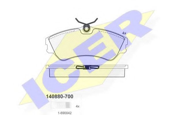 Комплект гальмівних колодок (дискових) TOKO CARS арт. 140880700