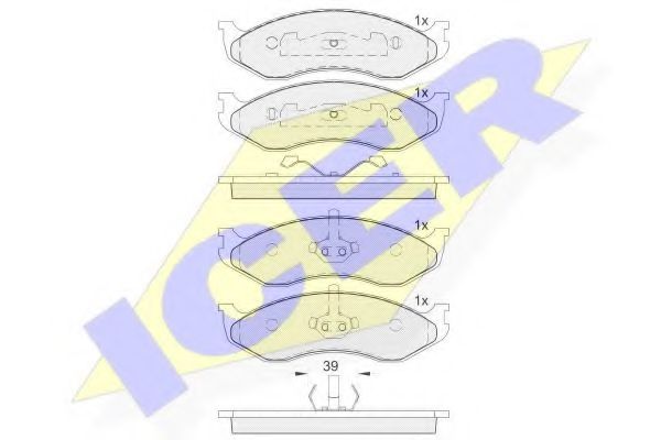 Комплект гальмівних колодок (дискових) BLUEPRINT арт. 140968