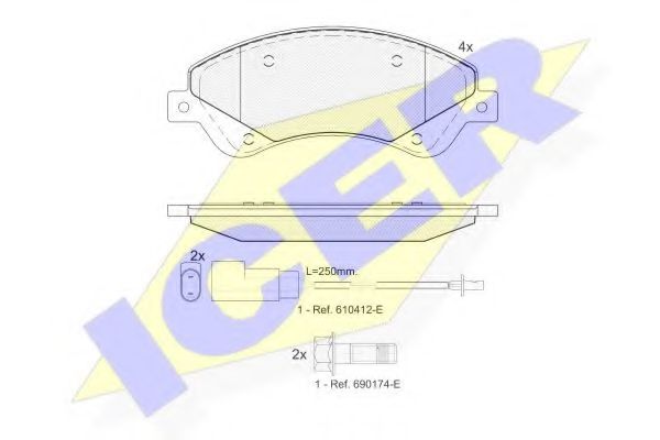 Комплект гальмівних колодок (дискових) BREMBO арт. 141792