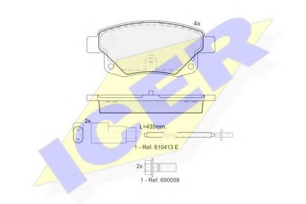 Комплект гальмівних колодок (дискових) BREMBO арт. 141794