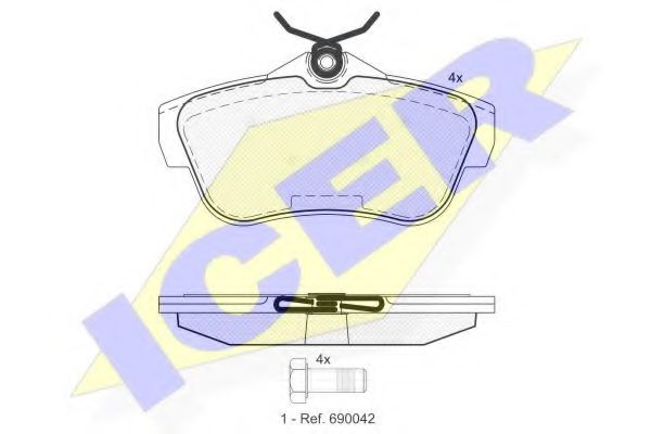 Комплект гальмівних колодок (дискових) BREMBO арт. 141823