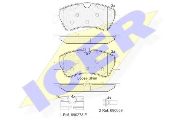 Комплект гальмівних колодок (дискових) BREMBO арт. 142116