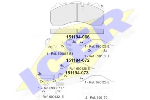 Комплект гальмівних колодок (дискових) RIDER арт. 151194066