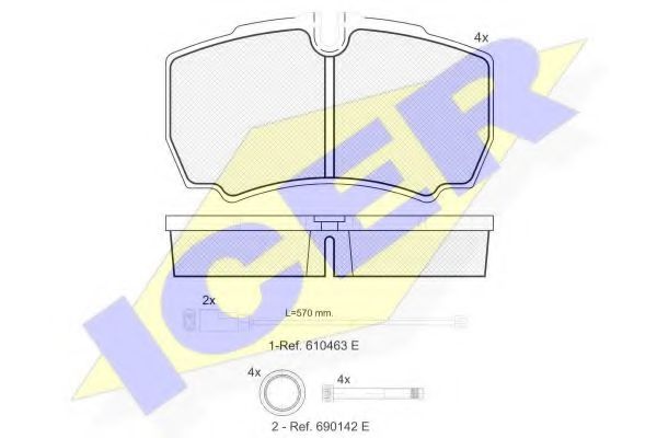 Комплект гальмівних колодок (дискових) BREMBO арт. 151640229