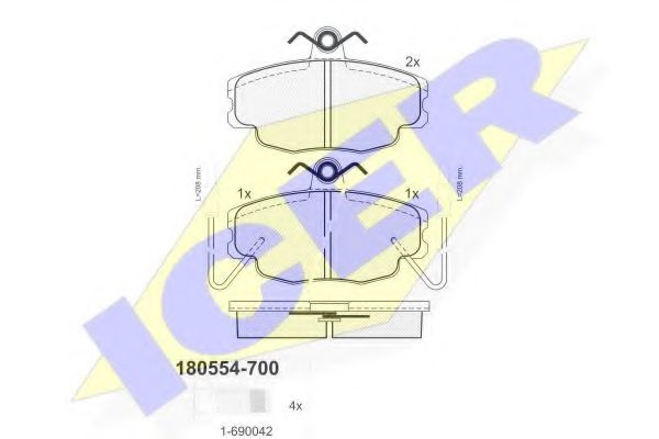 Комплект гальмівних колодок (дискових) LPR арт. 180554700