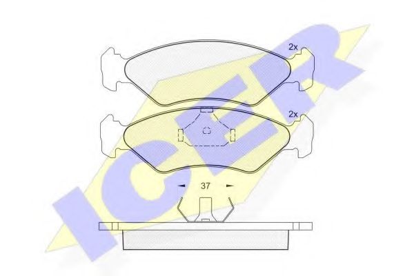 Колодки гальмівні дискові передні FORD Fiesta 96-01, Ka 96-08 BREMBO арт. 180776