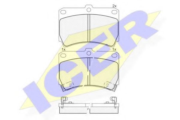 Комплект гальмівних колодок (дискових) BREMBO арт. 180970