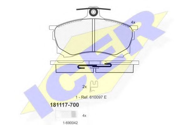 Комплект гальмівних колодок (дискових) BLUEPRINT арт. 181117700