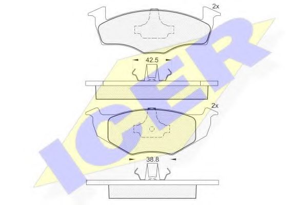 Комплект гальмівних колодок (дискових) BREMBO арт. 181119