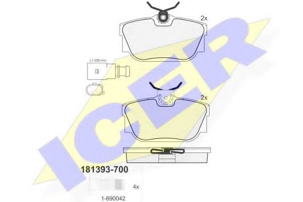 Комплект гальмівних колодок (дискових) ABS арт. 181393700