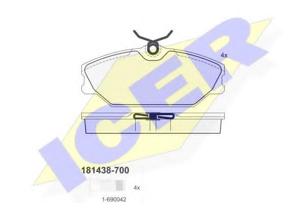 Комплект гальмівних колодок (дискових) BREMBO арт. 181438700