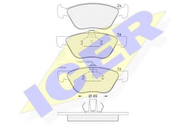 Комплект гальмівних колодок (дискових) BREMBO арт. 181601