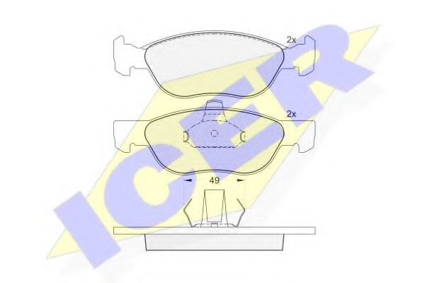 Комплект гальмівних колодок (дискових) BREMBO арт. 181602