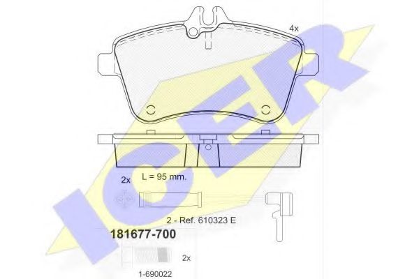 Комплект гальмівних колодок (дискових) BREMBO арт. 181677700