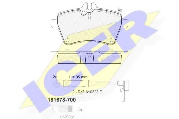 Комплект гальмівних колодок (дискових) TOKO CARS арт. 181678700