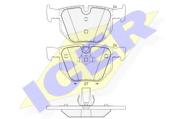 Комплект гальмівних колодок (дискових) BREMBO арт. 181684