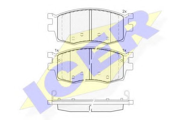 Комплект гальмівних колодок (дискових) BREMBO арт. 181711