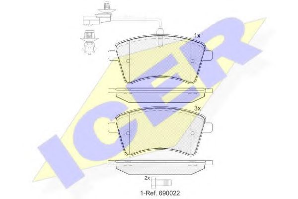 Комплект гальмівних колодок (дискових) BREMBO арт. 181854203