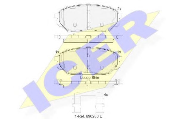 Комплект гальмівних колодок (дискових) BLUEPRINT арт. 182044