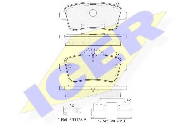 Комплект гальмівних колодок (дискових) BREMBO арт. 182072066