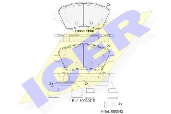 Комплект гальмівних колодок (дискових) BREMBO арт. 182108