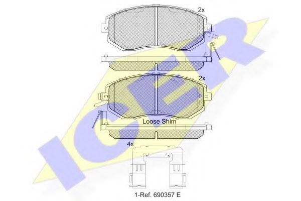 Комплект гальмівних колодок (дискових) BREMBO арт. 182199