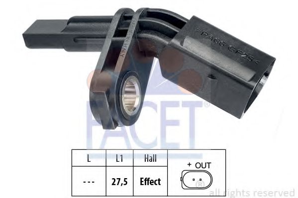 Датчик ABS перед./зад. T5 03- /Caddy 03- перед. Л. JPGROUP арт. 210007