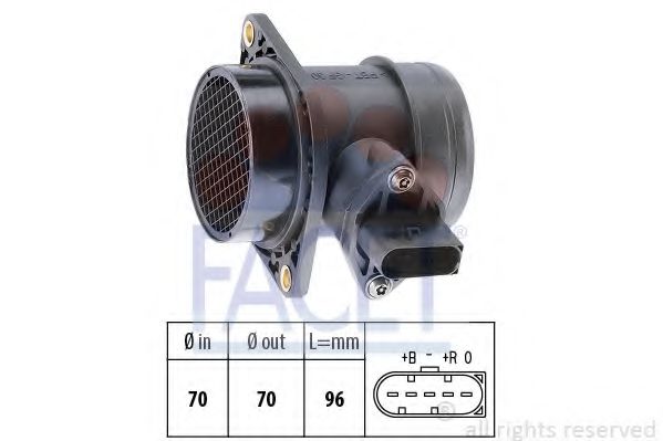 Витратомір повітря (5 конт.) VW T4/ LT II 1.9D/2.5D 95-06 (L=96) MAGNETIMARELLI арт. 101284