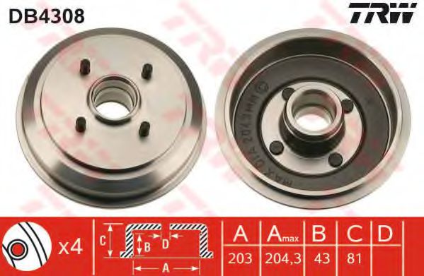 Гальмівний барабан ABS арт. DB4308