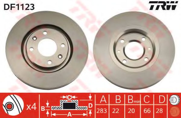 Гальмiвнi диски BREMBO арт. DF1123