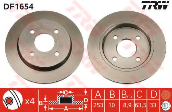 Гальмівний диск BREMBO арт. DF1654