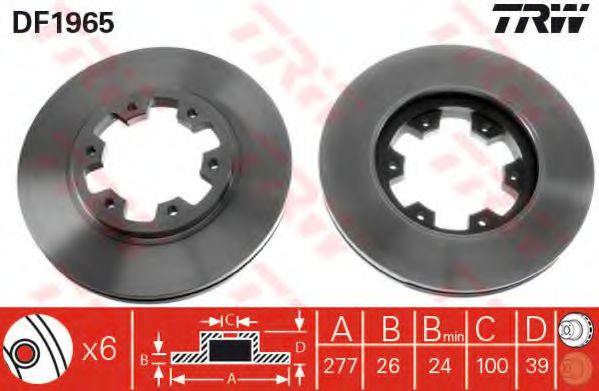 Гальмівний диск BREMBO арт. DF1965