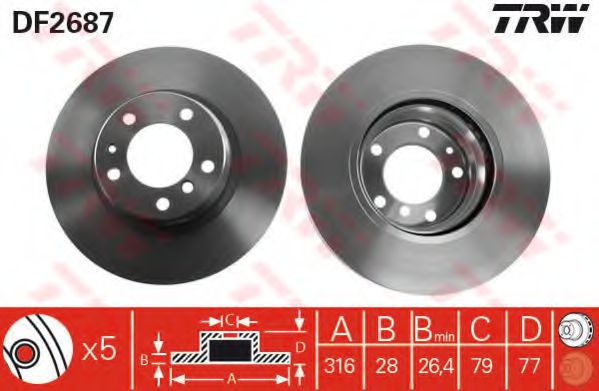 Гальмівний диск BOSCH арт. DF2687