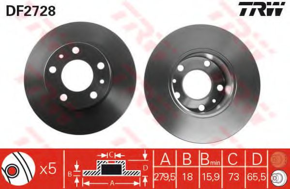 Диск гальмівний (1 шт.) CITROEN - FIAT - PEUGEOT Jumper 27/Jumper 31/Relay/Relay 1000/ ABE арт. DF2728