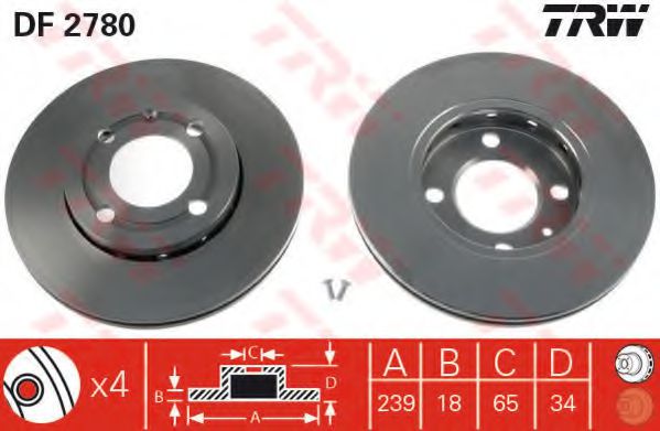 Гальмівний диск BREMBO арт. DF2780