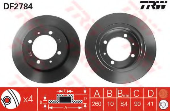 DF2784  TRW - Гальмівний диск BLUEPRINT арт. DF2784