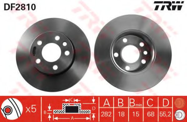 DF2810  TRW - Гальмівний диск BOSCH арт. DF2810