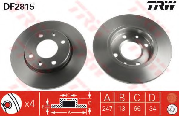 Гальмівний диск BREMBO арт. DF2815