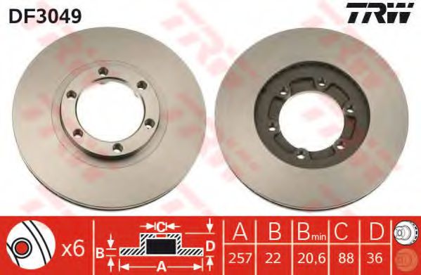 Гальмівний диск BOSCH арт. DF3049