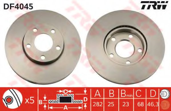 Гальмівний диск BREMBO арт. DF4045