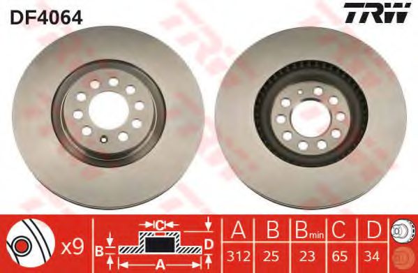 Гальмівний диск BREMBO арт. DF4064