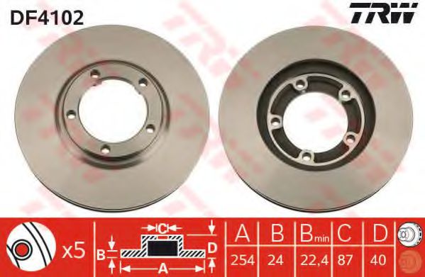 Диск гальмівний (1 шт.) HYUNDAI H1/H200/Satellite/Starex BLUEPRINT арт. DF4102