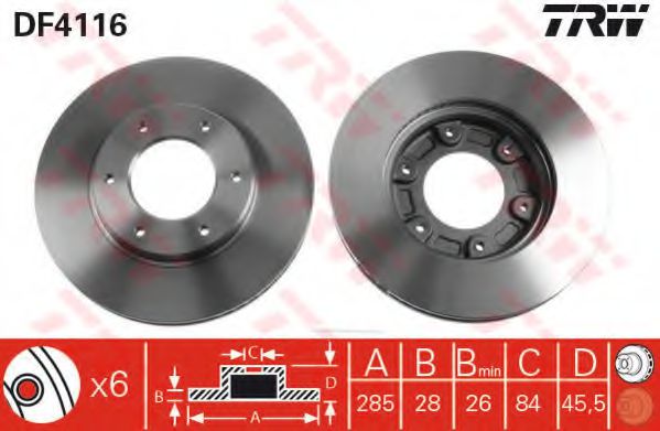 Гальмівний диск NIPPARTS арт. DF4116