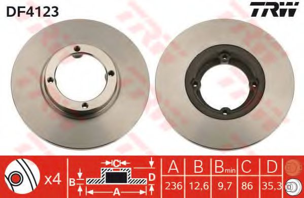 Гальмівний диск BREMBO арт. DF4123